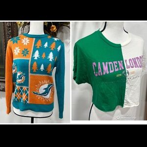 NFL Teal and Orange girls ( junior 14/16 ) Sweater - And crop top size M